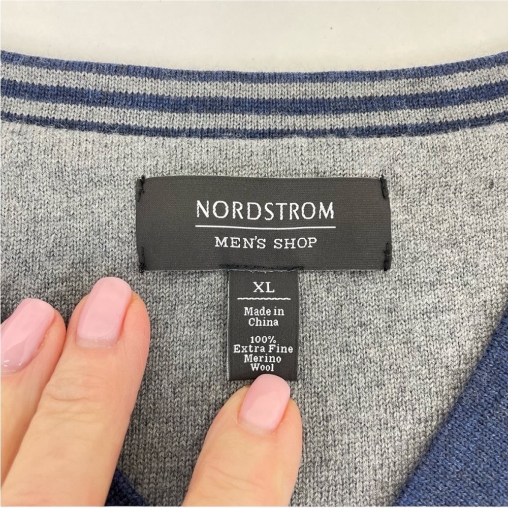 Nordstrom Merino Wool Vest XL Blue - Picture 2 of 12